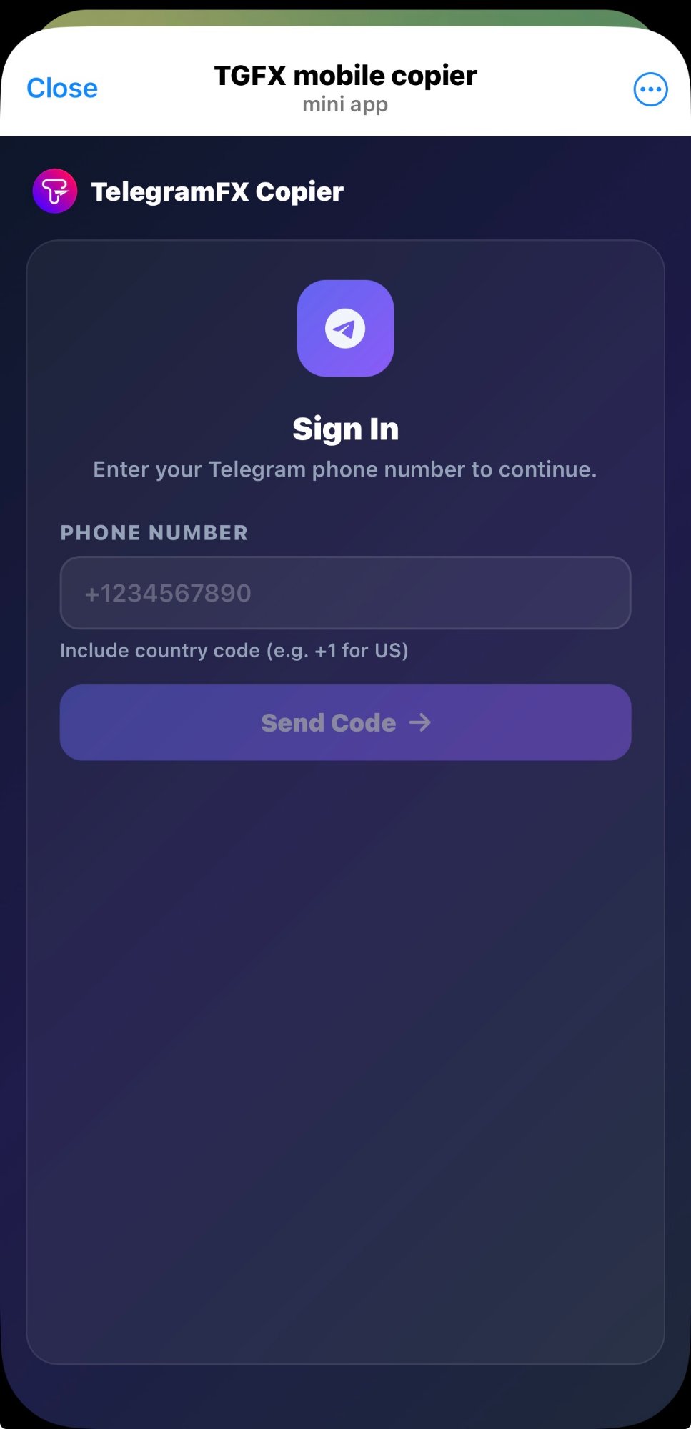Sign in with Telegram